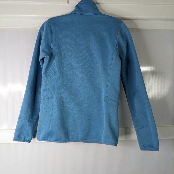 Patagonia Tech Fleece Jacket Light Blue Full Zip Jacket Zippered Pockets Small - Picture 3 of 14